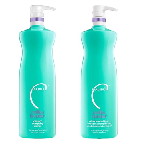 Malibu C Blondes Shampoo & Conditioner Duo - Revitalizes Color, Hydrates & Nourishes - 33.8oz