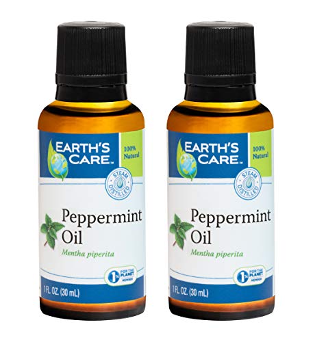 Earth’s Care Peppermint Essential Oil - Pure Relaxation, No Additives - 1 Fl OZ (2/pk)