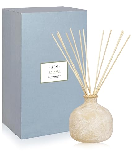 BLUEME Aromatherapy Diffuser - White Lotus & Tea, Premium Ceramic, Natural Reeds - 5.92oz