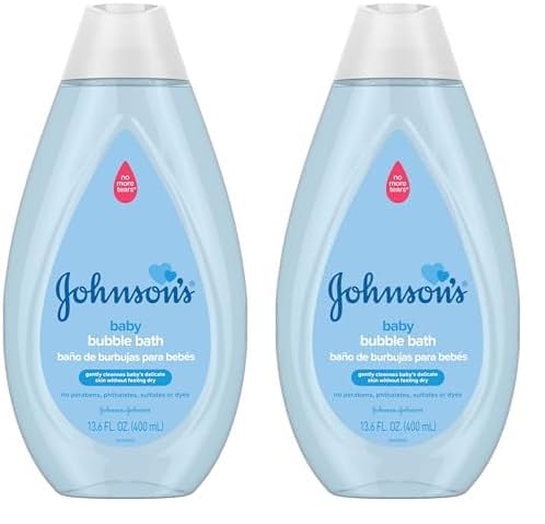 Johnson's Baby Bubble Bath - Gentle Cleansing for Delicate Skin, Hypoallergenic - 13.6oz (2-Pack)