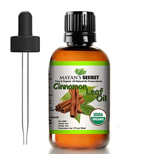Mayan's Secret Organic Pure Cinnamon Essential Oil - Spicy Aroma, Glass Dropper, 1oz