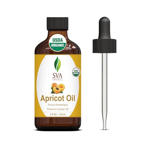 SVA Apricot Seed Oil - Nourishing Moisturizer for Face & Hair, 100% Natural - 4 Fl Oz
