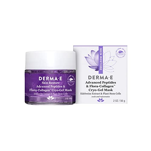 Derma E Cryo-Gel Face Mask - Reduces Lines & Discoloration, Hydrating Vitamin B5 & C - 2oz