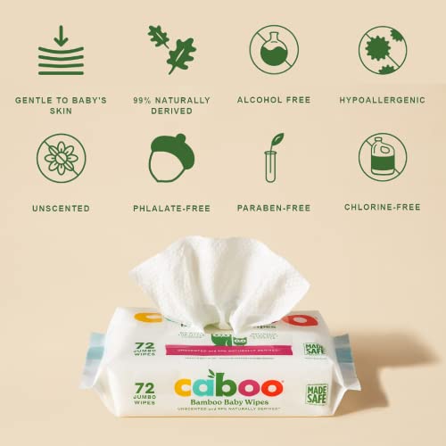 Caboo Tree Free Baby Wipes - Naturally Derived, Safe for Sensitive Skin, 432 Total Wipes