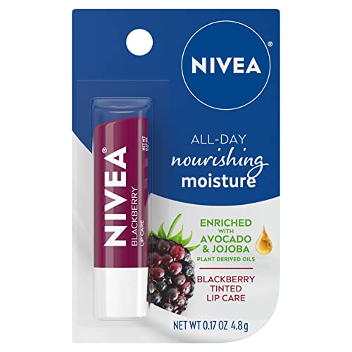 Nivea Lip Balm - Hydrating Blackberry Flavor with Tint, Nourishing Moisture - 0.17oz