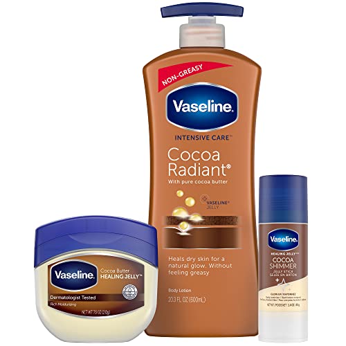 Vaseline Cocoa Radiant Lotion Bundle - Nourishing Moisture, Dermatologist Recommended - 20.3oz