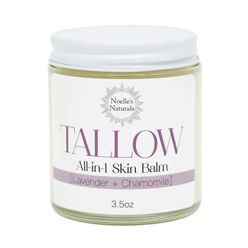 Organic Tallow Balm - Healing Moisturizer for All Skin Types, Lavender Chamomile - 3.5oz