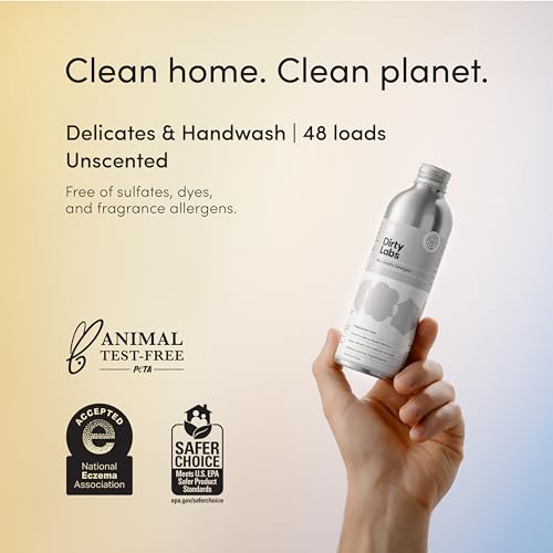 Dirty Labs Concentrated Laundry Detergent - Gentle Stain & Odor Removal, Scent Free - 32 Loads