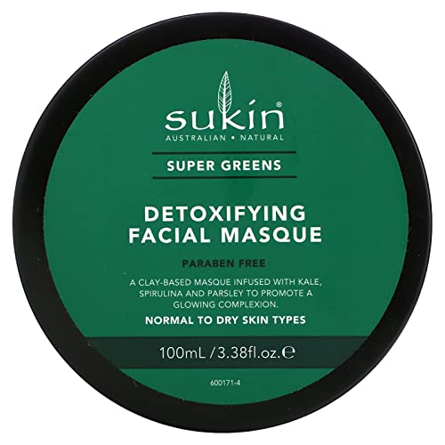 Sukin Super Greens Face Mask - Detoxifying, Paraben & Sulfate Free - 3.38oz