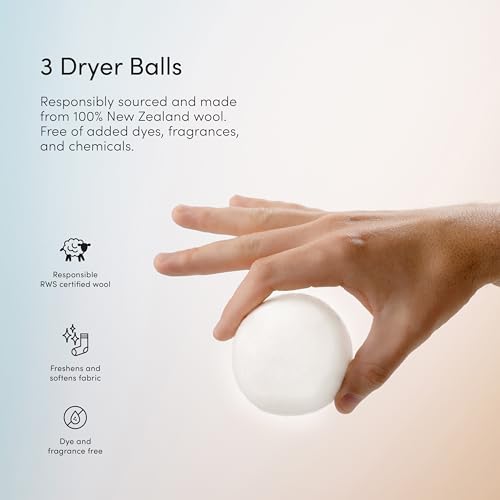 Dirty Labs Wool Dryer Balls - Reduces Drying Time, Static & Wrinkles - 3 Balls, 3 Inch Diameter