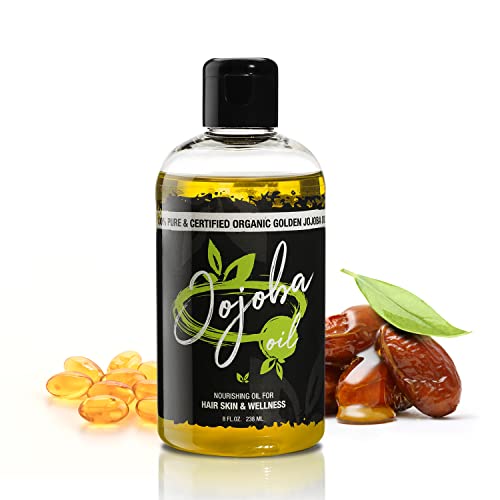 MOEHAIR Jojoba Oil - Nourishing for Hair and Skin, Calms Frizz, 100% Pure - 8 Fl Oz