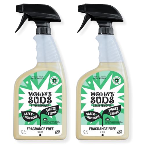 Molly's Suds Natural Stain Remover Spray - Gentle on Fabrics, Plant-Derived, 16oz, 2 Pack