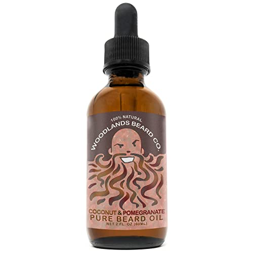 Coconut & Pomegranate Beard Oil - Moisturizes & Revitalizes, Natural Ingredients - 2oz