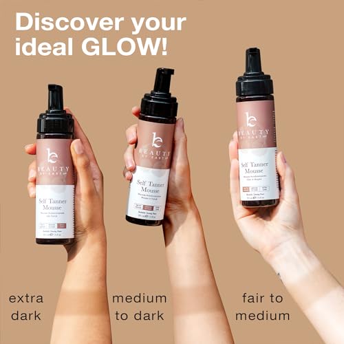 Beauty by Earth Self Tanner Mousse - Natural Dark Tan, Vegan & Cruelty-Free - 7oz