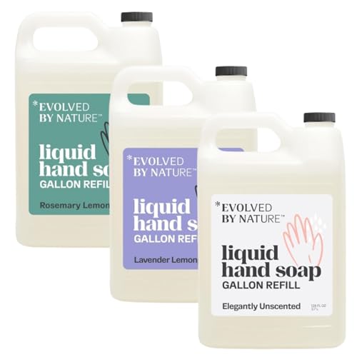 Evolved By Nature Liquid Hand Soap Refill - Hydrating, Hypoallergenic, 128 Oz (3 Pack)