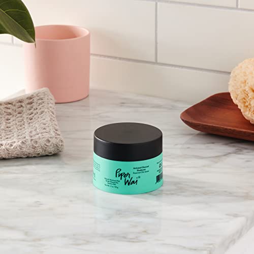 PiperWai Natural Deodorant - Odor Protection, Vegan, Aluminum-Free, Activated Charcoal - 50g