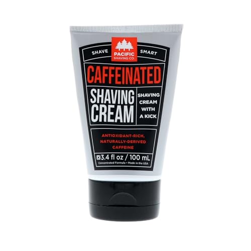 Pacific Shaving Company Caffeinated Shaving Cream - Hydrating, Redness Reducing - 3.4 Oz
