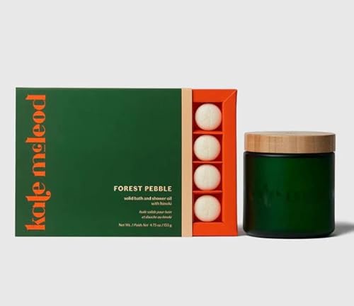 Kate McLeod Bath & Body Set - Deep Hydration, Natural Exfoliation, Hinoki Aroma - 4.75oz Canister