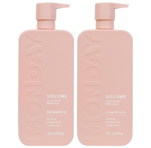 MONDAY HAIRCARE Volume Shampoo & Conditioner Set - Nourishes Oily Hair, 100% Recyclable - 30oz Each