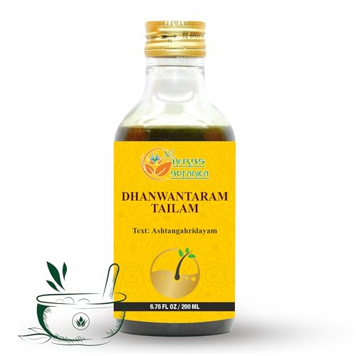 HERBS BOTANICA Dhanwantharam Thailam Massage Oil - Supports Relaxation, Moisturizes Skin - 200ml
