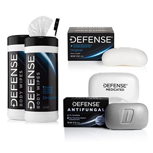 Defense Soap Antifungal Body Soap - 100% Natural Tea Tree Oil, Hydrating Oils - 4oz, Pack of 2