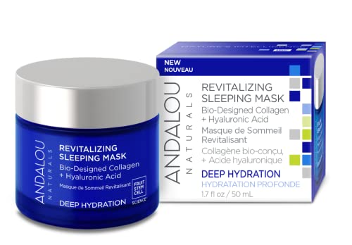 Andalou Naturals Face Mask - Revitalizing Overnight Hydration, Bio-Designed Collagen - 1.7oz