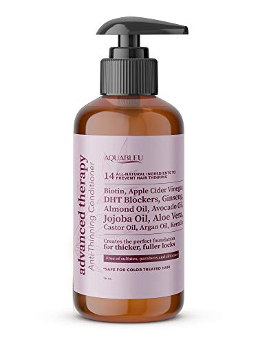 Aquableu Anti-Thinning Conditioner - Biotin & DHT Blockers, 14 Natural Ingredients - 16oz
