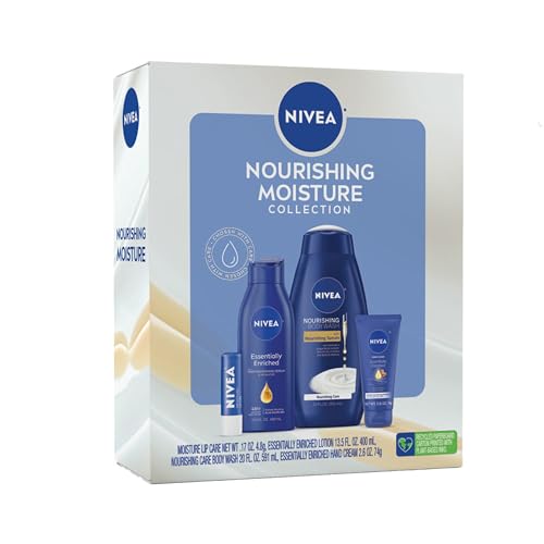 NIVEA Nourishing Moisture Collection - Hydrating Skin Care Set for Smooth, Radiant Skin - 4 Items