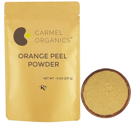 Carmel Organics Orange Peel Powder - Natural Skin & Hair Treatment, Non-GMO - 8oz