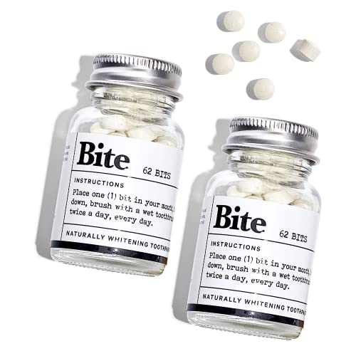 BITE Toothpaste Bits - Whitening, Remineralizing Nano-Hydroxyapatite, Mint - 124 Tablets