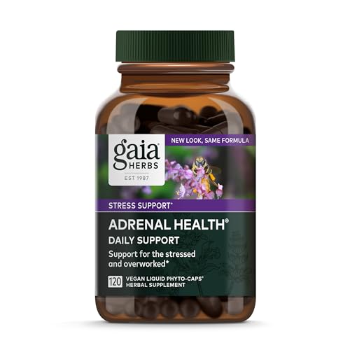 Gaia Herbs Adrenal Health Support - Boost Energy & Balance Stress, Vegan - 120 Liquid Caps