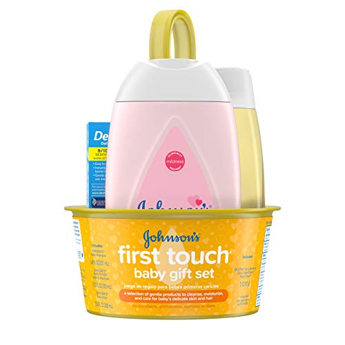 Johnson's First Touch Baby Gift Set - Gentle Skin & Hair Care, Hypoallergenic - 5 Items