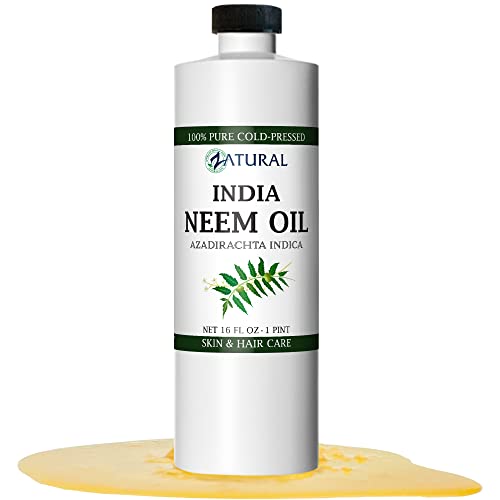 Zatural Neem Seed Oil - Supports Hair Growth & Skin Health, 100% Pure, Cold Pressed - 16oz