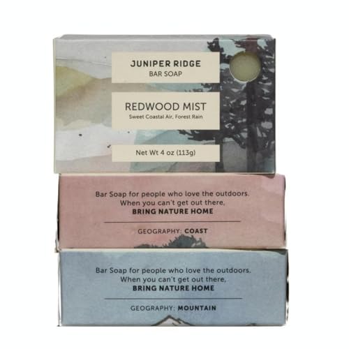 Juniper Ridge Bar Soap Set - Gentle Cleansing with Natural Essential Oils - 3 x 4oz