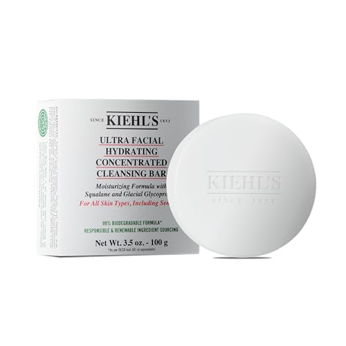 Kiehl's Ultra Facial Cleansing Bar - Hydrating with Squalane, Maintains pH, Biodegradable - 3.5 oz
