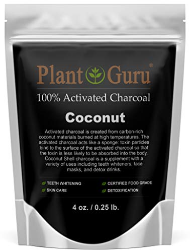 Plant Guru Activated Charcoal Powder - Natural Detox & Teeth Whitening, Food Grade, 4oz