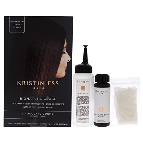 Kristin Ess Hair Gloss - Boosts Shine, Deep Conditions, Protects Color - Chocolate Cosmo, 2 Fl Oz