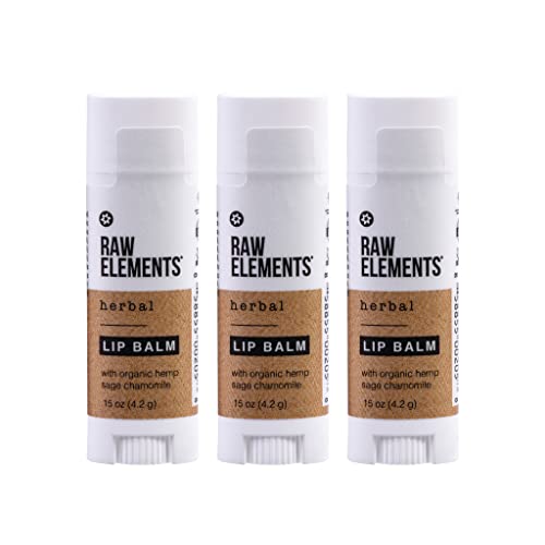 Raw Elements Herbal Rescue Lip Balm - Deeply Moisturizes, Nourishing Ingredients - 0.15 oz