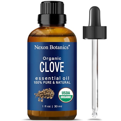 Nexon Botanics Organic Clove Essential Oil - Toothache Relief, Muscle Soothing - 30ml