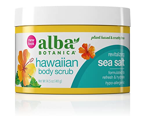 Alba Botanica Hawaiian Body Scrub - Deeply Exfoliates, Hydrating Botanical Oils - 14.5oz