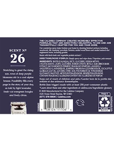 Caldrea Multi-Surface Cleaner - Odor Remover with Vegetable Extract, Lavender Cedar Leaf - 16oz
