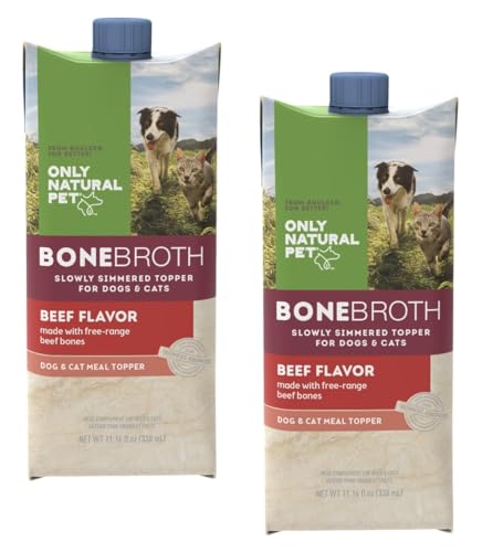 Only Natural Pet Bone Broth Meal Topper - 100% Human-Grade, Free-Range Beef, 2-Pack 11.16oz