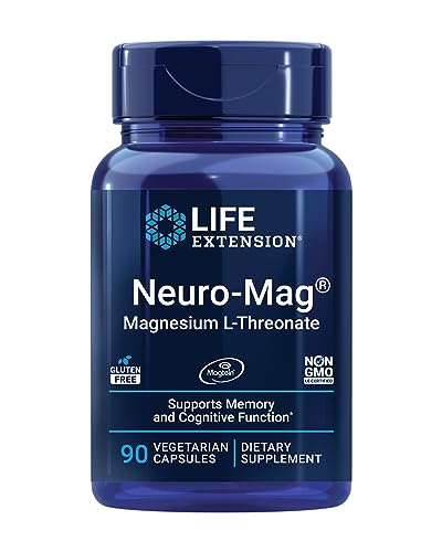 Life Extension Neuro-mag Magnesium - Boost Memory & Focus, Non-GMO, Gluten-Free - 90 Capsules