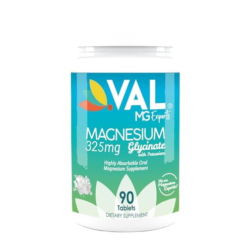 VAL MG Experts Magnesium Glycinate Plus B6 & Potassium - Stress Relief, 90 Tablets