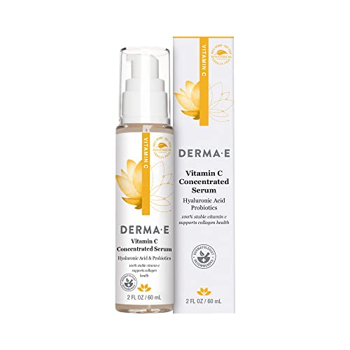 DERMA E Face Serum - Brightening & Firming with Vitamin C, Hyaluronic Acid, Aloe - 2oz