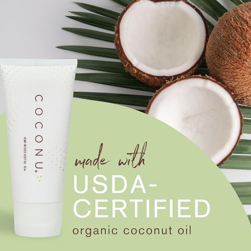 Coconu Body Oil & Lubricant Combo - Natural Moisturizer, Hemp Infused, Hypoallergenic - 8oz
