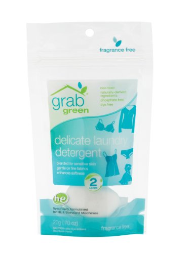 grab green Laundry Detergent - Gentle on Delicate Fabrics, Non-Toxic, 2 Pods, 1.2oz