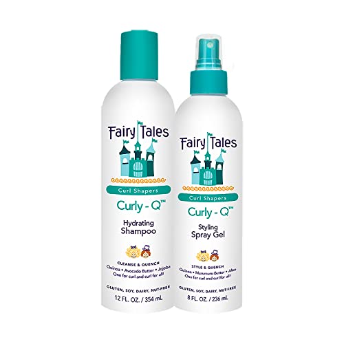 Fairy Tales Curly-Q Kids Shampoo & Spray Gel - Hydrates & Defines Curls, 12oz & 8oz Set