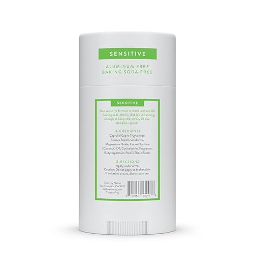 Native Sensitive Deodorant - 72-Hour Odor Control, Aluminum Free, Cucumber & Mint - 2.65oz