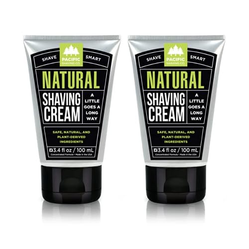 Pacific Shaving Company Shaving Cream - Smooth, Anti-Redness Formula, Natural Ingredients - 3.4oz